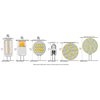 CBconcept UL Listed, SidePin G4 LED Light Bulb, 10 Pack, 1.8 Watt, Dimmable,220 Lumen, Pure White 6000K, 180 Degree Beam Angle, 12 Volt,20W Equivalent, G4 Bi Pin Base Halogen Replacement Bulb