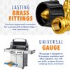 Flame King Propane Tank Gauge Level Indicator, Gas Pressure Meter, Color Coded & Glows in The Dark, Universal for All Cylinders, Solid Brass (2-Pack)
