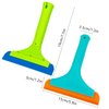 Super Flexible Silicone Squeegee, Auto Water Blade, Water Wiper, Shower Squeegee, 5.9'' Blade and 7.5'' Long Handle, for Car Windshield, Window, Mirror, Glass Door, Green+Lake Blue