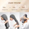 Generic Microfiber Hair Towel Wrap for Women Fast Drying Turbans for Long, Thick, Curly Hair Super Soft Hair Wrap Towels with Elastic Strap(Grey Color Pack of 1), Medium