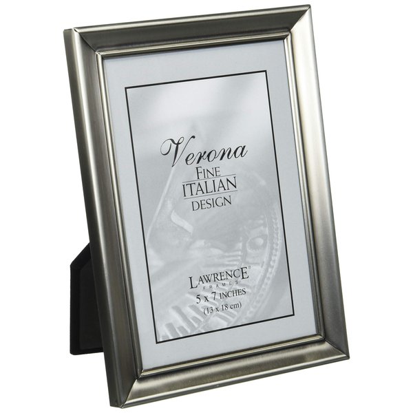 Lawrence Frames 609057 Brushed Pewter 5 by 7 Metal Picture Frame