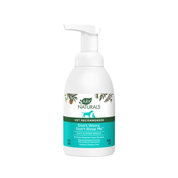 Ark Naturals Don't Worry Don't Rinse Me, Waterless No Rinse Shampoo for Dogs and Cats, Freshens and Removes Odors, 18oz Bottle,Blue