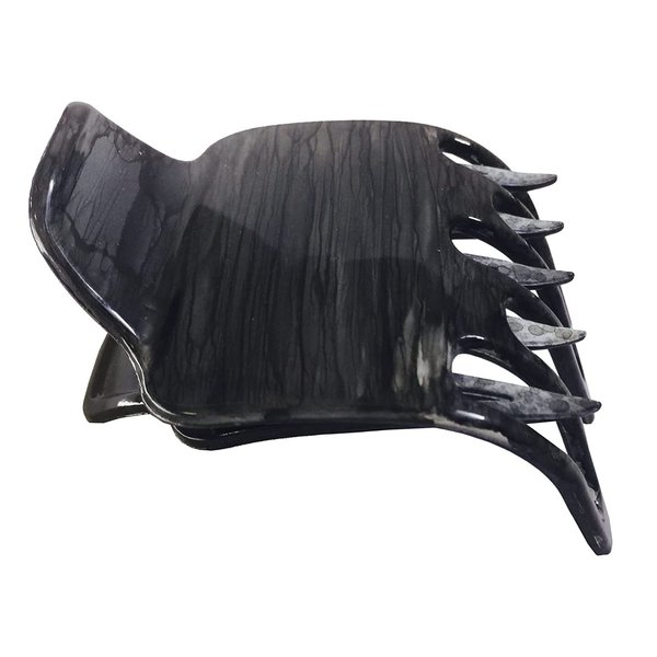 Parcelona French Paw Grey Black Streaks Wide Side Slide In Jaw Yoga Hair Claw Clip