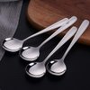 7-Inch Soup Spoons, Baikai Bouillon Spoon,18/10 Stainless Steel Finished Table Dinner Spoons Set of 4 (Silver)