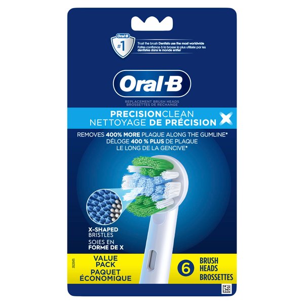 Oral-B Precision Clean Replacement Brush Heads for an Oral-B Electric Toothbrush, Pack of 6
