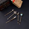 6 pcs Retro Hair Pins Pearl Hair Pins Rhinestone Fashion Barrettes Set for Wedding Bridal Prom Party Girls Styling Hair Accessories(Retro)