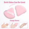 COSTICA 6 Pieces Powder Puffs for Face Powder, Triangle Powder Puff for Loose & Cosmetic Foundation, Makeup Puff for Contouring, Body Powder Makeup Tools(Pink, Pack of 6)