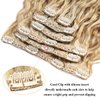 FASHION LINE Brazilian P27-613 Water Wave Blonde Human Hair Extensions Unprocessed Human Hair Bundles Weft 1PC 100g Piano Color (18" 100G Clip In Human Hair P27-613)
