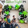 Video game Balloon garland kit 135pcs Green and Black Silver Controller balloon arch Gamer night Decorations For boy birthday gaming on party supplies