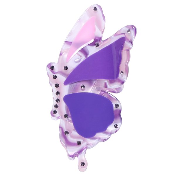 Melyde Hair Claw Clip 3.7 Inch Purple Butterfly Hair Grip Clip Lovely Small Acetate Hair Styling Accessories for Women Girls Kids Thin Hair