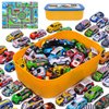 ledorr 50 Pack Pull Back Toy Cars, Toddler Toys, Toy Cars with Storage Box, Party Favors for Kids, Mini Toys Race Cars Bulk, Gift for Boys Girls Toddlers 3 4 5 6 7 Year Old