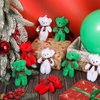 Liliful 24 Pcs 4.5 Inch Stuffed Animals Soft Plush Bears Doll with Ribbon Bow Mini Bears for Boys Girls Birthday Decoration Gift Bear Baby Shower Favors (Red Green White)