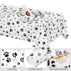 durony 121 Pieces Black Paw Print Party Supplies Dog Birthday Tablecloth, Plates, Napkins, Forks and Paper Cups Decorations for Puppy Theme Party Supplies