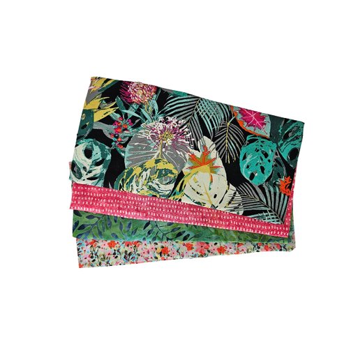 Peacegoods Eye Pillow COVER Pack of (4) Bulk Wholesale - Cotton Washable Fits most Eye Pillows - Yoga Massage Meditation Aromatherapy - green pink flowers geometric
