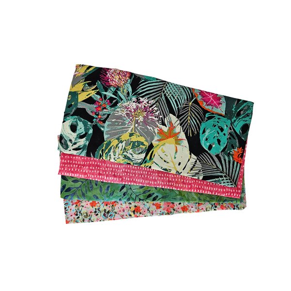 Peacegoods Eye Pillow COVER Pack of (4) Bulk Wholesale - Cotton Washable Fits most Eye Pillows - Yoga Massage Meditation Aromatherapy - green pink flowers geometric
