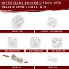 D6 Dice Set - Set of Six 6 Sided Dice - Skull & Bone Themed RPG Dice. Cool & Unique Gift for Dungeons & Dragons (DND), Warhammer, D&D, Pathfinder, D and D. (Cleaned Bone White)