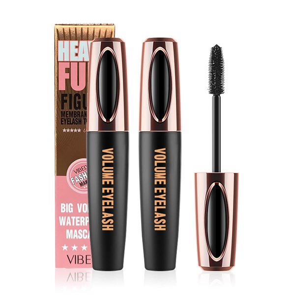 4D Silk Fiber Lash Mascara Extension Voluminous Mascara Waterproof & Smudge-Proof Long-Lasting 24 Hours No Flaking Longer Thicker Eyelashes,All Day Exquisitely Full (2 Packs)