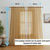HLC.ME Gold Sheer Voile Window Treatment Rod Pocket Curtain Panels for Bedroom and Living Room (54 x 84 inches Long, Set of 2)