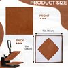 Zhengmy 2 Pcs Heat Press Cover Protector 15x15 Inch Non Stick High Temperature Reusable Heat Press Platen Wrap Cover for Protecting Sublimation Machine Projects Brown and White
