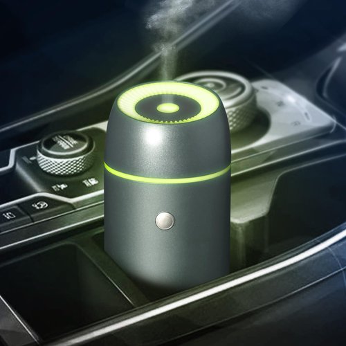 Earnest Living Metal Aluminum Car Diffuser Mini Humidifier Essential Oil Diffuser Car Air Fresheners for Essential Oils Aromatherapy Diffuser 100ml Timers Night Light Auto Off Function USB Silver Gift