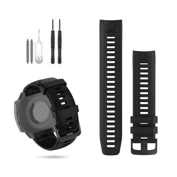 GERSIK Compatible with Garmin Instinct Bands, Soft Silicone Strap Sport Wristband Replacement for Garmin Instinct 2/Instinct Esports/Solar/Tide/Tactical GPS Smartwatch