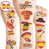 100PCS Spanish Spain Español Temporary Tattoos Stickers Themed Birthday Party Favors Decorations Supplies Red Yellow Espana Flag Tattoo Sticker Gifts For Boys Girls School Prizes Carnival Christmas