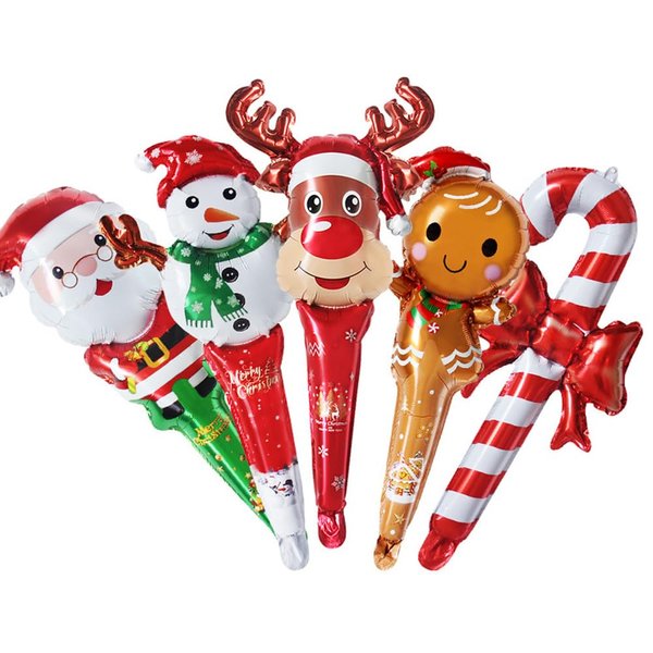 10Pcs Christmas Foil Balloons Santa Claus Snowman Christmas Balloons for Christmas Party Supplies Birthday Party Decoration