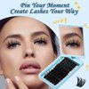 KevKev Lash Clusters 72 Pcs Cluster Lashes Special Spin Mirror Case DIY Lash Extension Soft & Comfortable Eyelash Clusters Thin Band Eyelashes with Mirror Easy to Apply (Cyclone,C-10-16mix)