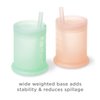 Olababy Silicone Training Cup with Straw Lid | Babies Water Drinking Cup | 6+ Mo Infant To 12-18 Months Toddler | Sippy Cup For Kids & Smoothie Cup | Baby Led Weaning (Coral, 5 oz)