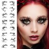 Generic Eyeshadow Face Tattoo Stickers Spider Web Skull Bat Temporary Eye Shadow Eyeliner Decals Women Halloween Masquerade Party Supplies 16pcs / 8 Pairs, Black