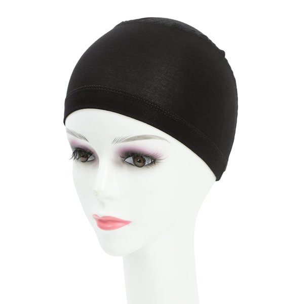 Lenaqueen Cancer Headwear for Women Adjustable Bamboo Wig Cap Chemo Soft Lace Bamboo Wigs Cap for Cancer Chemotherapy Patient (Black)
