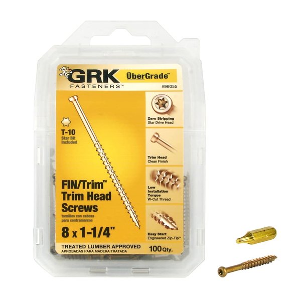 GRK Fasteners 96055 FIN/Trim #8 x 1-1/4" Screws 100CT