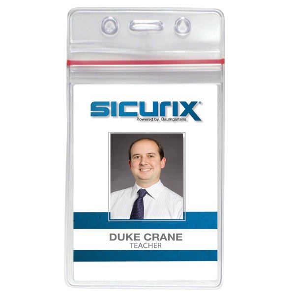 Baumgartens Sicurix Sealable ID Badge Holders (BAU47840), Pack of 50