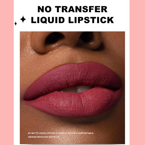 UCANBE 4 Pcs/Set Velvet Matte Liquid Lipstick Makeup Classic Waterproof Long Lasting Smooth Soft Reach Colors Full Lips Gloss For Women Gift (SETB)