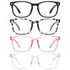 Gaoye 4-Pack Blue Light Blocking Glasses Fashion Square Fake Nerd Eyeglasses Frame Anti UV Ray Filter Computer Gaming Glasses