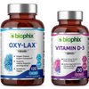 biophix Oxy-Lax 750 mg 120 Vcaps - Free Vitamin D-3 5000 IU 30 Softgels - Natural Magnesium Oxide Oxygen Based Colon Cleanse Gentle Laxative Supports Healthy Digestive Tract Regularity