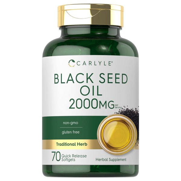 Carlyle Black Seed Oil 2000mg | 70 Softgel Capsules | Non-GMO, Gluten Free Herbal Supplement