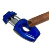 Xikar VX2 V-Cut Cigar Cutter, Up to 70 Ring Gauge, Built-in 64RG Bowl, Stainless Steel Blades, Attractive Gift Box, Ergonomic Design, Secure-Lock, Spring-Loaded, Blue