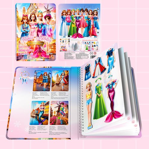 Magnetic Collecting Book, Can be Used to Store Magnetic Dolls and Magnetic Clothes,Note: Magnetic Book Contains Only 8*Blank Magnet Pages, Not Include Magnetic Dolls and Clothes