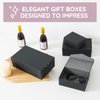 Soul & Lane Black Decorative Boxes with Magnetic Lids – Set of 4, Small Reusable Cardboard Gift Boxes for Presents, Nesting Hinged Lid Storage, Paper Mache Set with Magnetic Closure