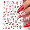 8 Sheets Valentines Nail Stickers 3D Heart Nail Art Stickers Self-Adhesive Valentine's Day Nail Decals Red Love Heart Nail Supplies Letter Simple Line Girl Nail Design Sticker for Women DIY Manicure