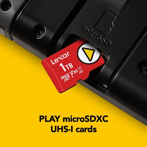 Lexar 1TB PLAY microSDXC Memory Card, UHS-I, C10, U3, V30, A2, Full-HD Video, Up To 160/100 MB/s, Expanded Storage for Nintendo-Switch, Gaming Devices, Smartphones, Tablets (LMSPLAY001T-BNNNU)