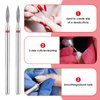 YUXIANLB 6pcs Cuticle Drill Bit, Diamond Nail Drill Bits Set with Case, Professional Manicure Tools 3/32" Flame Cuticle Clean Nail Carbide Bits for Home Salon