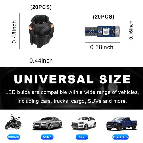 Augeny 20PCS T5 Led Lights for Car Dashboard, 3030-3SMD High Light Car LED Lights Bulb with Twist Socket, Auto Interior Led Bulb for Gauge Cluster Indicator Dashboard Panel Light (Pink)