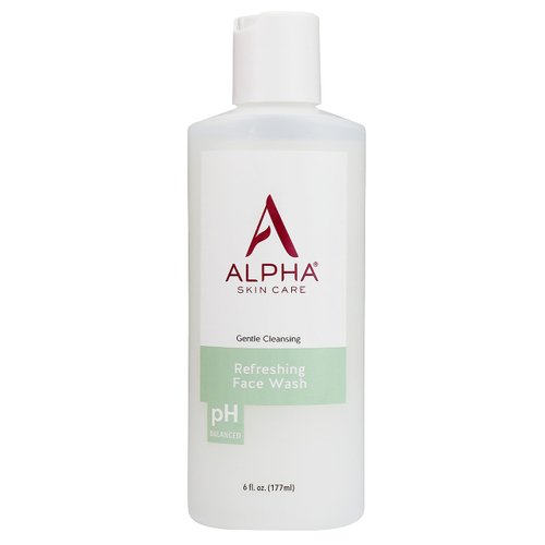 Alpha Skin Care Refreshing Face Wash | Anti-Aging Formula | Citric Alpha Hydroxy Acid (AHA) | Gently Cleanses, Purifies, Tones & Restores Ideal PH | For All Skin Types | 6 Fl Oz