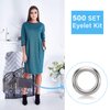 WILLBOND 500 Pieces Grommet and 500 Pieces Washer Grommet Kit Finish Grommet Eyelet for Clothes Fabric Leather Tag Bag (Silver, 1/2 Inch)