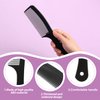 2Pcs Hair Combs, Wide Tooth Comb and Fine Teeth Comb Anti Static Heat Resistant Hair Hairstyle Tool for Hairdressing, Curly Wet Wavy Thick Hair, Wigs, Barber, Salon, Women Men (Black)