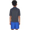 TSLA UPF 50+ Youth Kids Rash Guard Short Sleeve, UV/SPF Surf Swim Shirt, Aqua Water Swimsuit Top, Mid Sleeve Rashie Charcoal & Cobalt Blue, 10