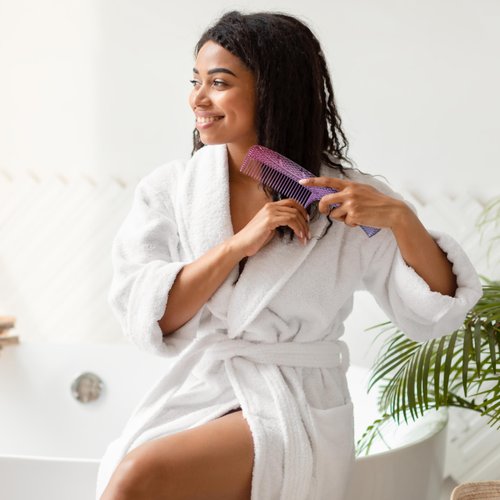 Allegro Comb 1004 Wide Tooth Detangling Hair Combs For Women, Stylists & Curly Hair Teasing Comb Mens Comb 1 Piece. (Pink Purple Aurora)