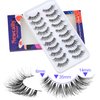 Newcally Lashes Natural Wispy False Eyelashes Cat Eye Lashes Hand-Knotted Soft Light Volume Fake Lashes Multipack